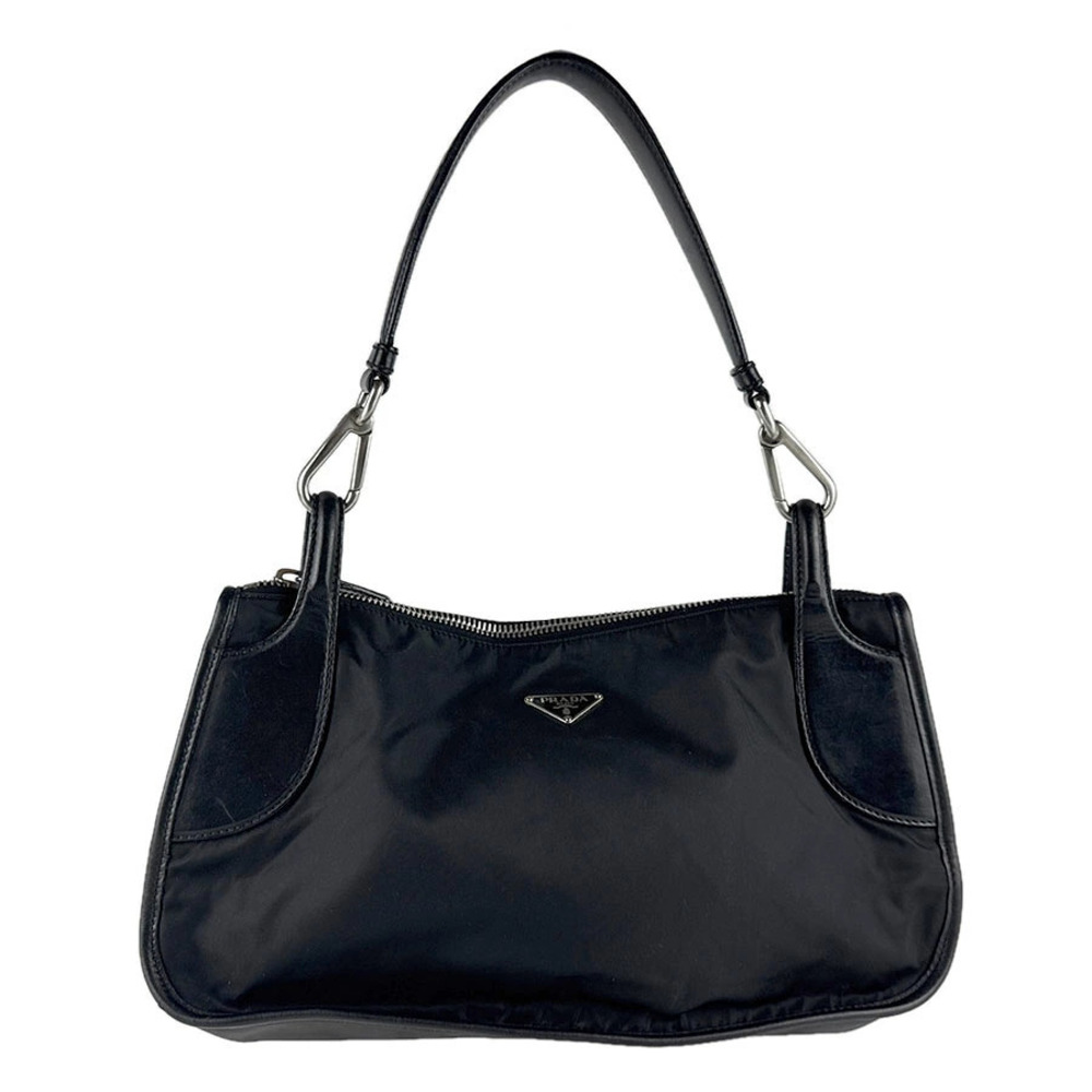 Prada Tessuto tote bag black leather